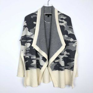 Banana Republic Shawl Collar Camo Print Wool Blend Cardigan Poncho Batwing XS
